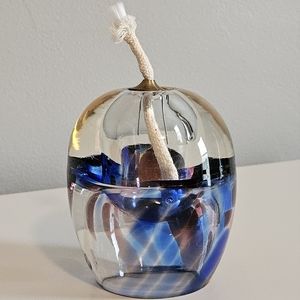 Adam Jablonski Studio Art Glass Paperweight Oil Lamp